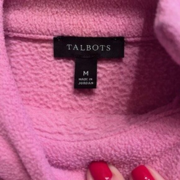 Talbots Fleece Mock Pullover Size Medium - Picture 4 of 6